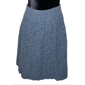 Anthropologie Moth Skirt Womens Blue Green Small Tight Knit Skirt A-Line Pull Up
